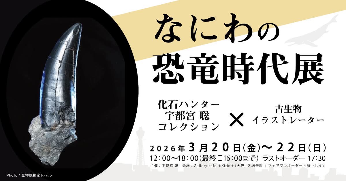 【展示会&イベント】2026.3.20(金)〜22(日)なにわの恐竜時代展|大阪ギャラリーカフェキリン